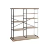 Bookshelves-Kirkland's Home Whitewashed Etagere Industrial Bookshelf