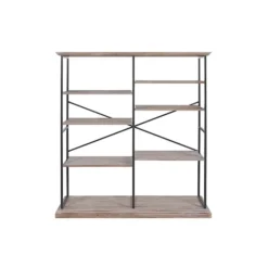 Bookshelves-Kirkland's Home Whitewashed Etagere Industrial Bookshelf