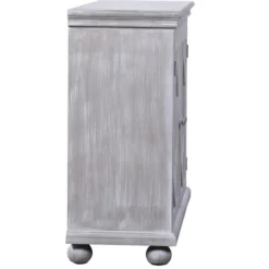 Cabinets & Sideboards-Kirkland's Home Whitewashed Gray Wood Hexagonal Door Cabinet White/Gray