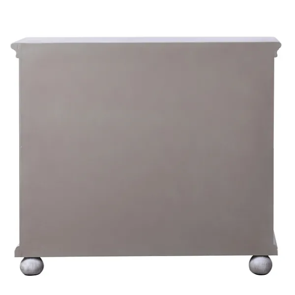 Cabinets & Sideboards-Kirkland's Home Whitewashed Gray Wood Hexagonal Door Cabinet White/Gray
