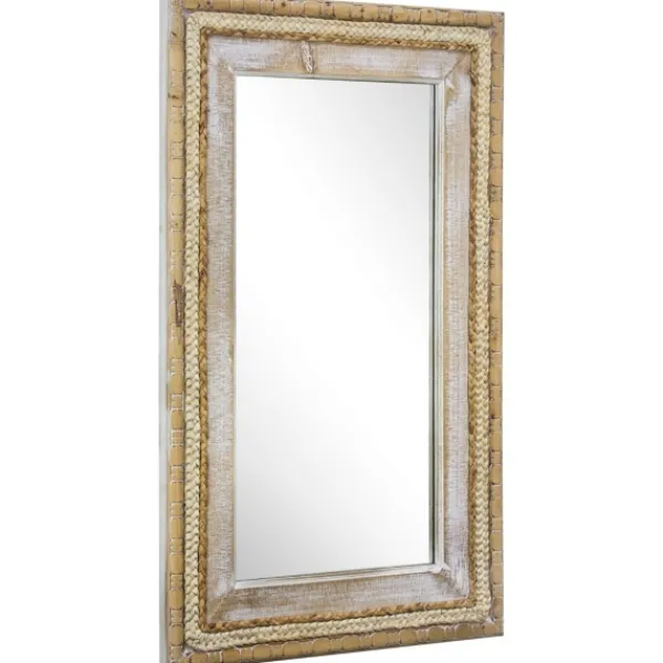 Decorative Mirrors-Kirkland's Home Whitewashed Hand Woven Rattan Mirror