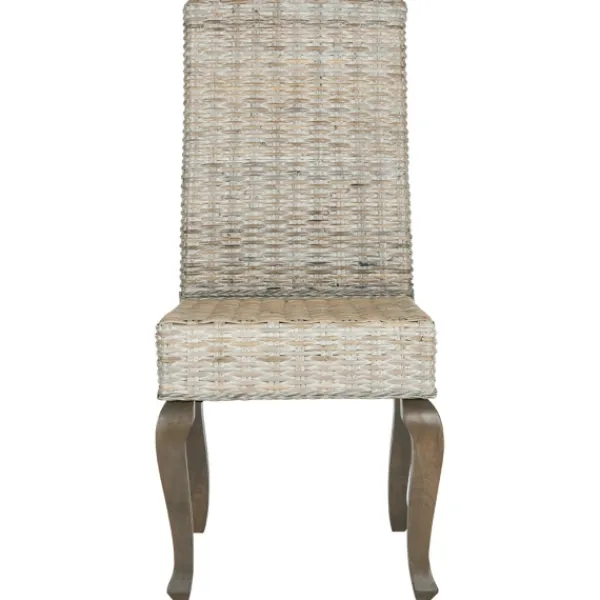Dining Chairs-Kirkland's Home Whitewashed Kubu Rattan Dining Chairs, Set Of 2 Ivory