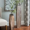 Vases-Kirkland's Home Whitewashed Oblong Wooden Vases, Set Of 2 Brown