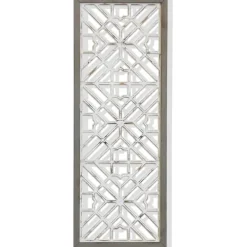 Wall Plaques-Kirkland's Home Whitewashed Wood & Gray Frame Cut Out Wall Plaque White/Gray