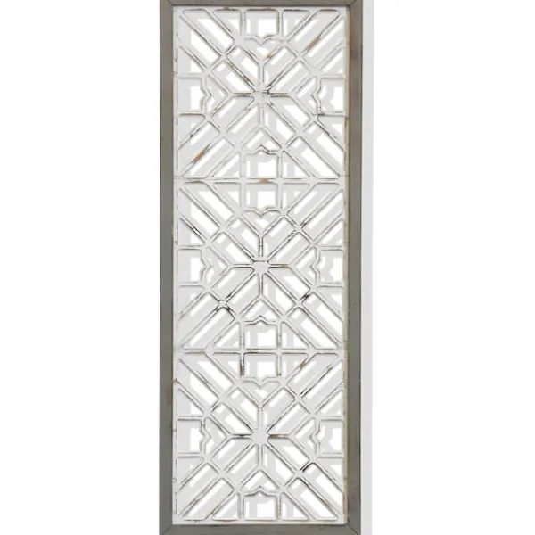 Wall Plaques-Kirkland's Home Whitewashed Wood & Gray Frame Cut Out Wall Plaque White/Gray