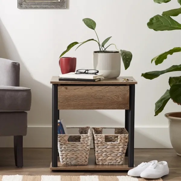 Baskets & Boxes-Kirkland's Home Whitewashed Woven Water Hyacinth Baskets, Set Of 2 White/Tan