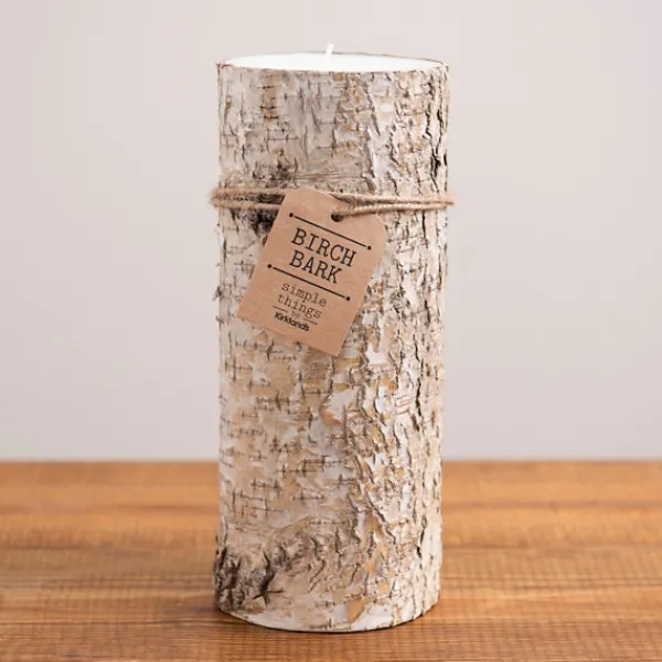 Candles-Kirkland's Home Wide Birch Bark Pillar Candle, 10 In. Brown
