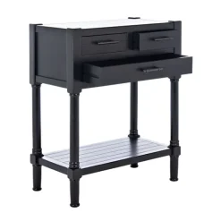 Console Tables-Kirkland's Home Wilbert 3-Drawer Console Table Black