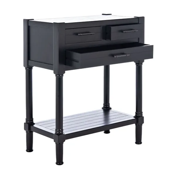 Console Tables-Kirkland's Home Wilbert 3-Drawer Console Table Black