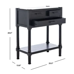 Console Tables-Kirkland's Home Wilbert 3-Drawer Console Table Black
