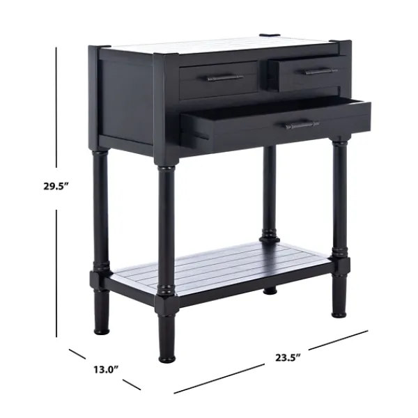 Console Tables-Kirkland's Home Wilbert 3-Drawer Console Table Black