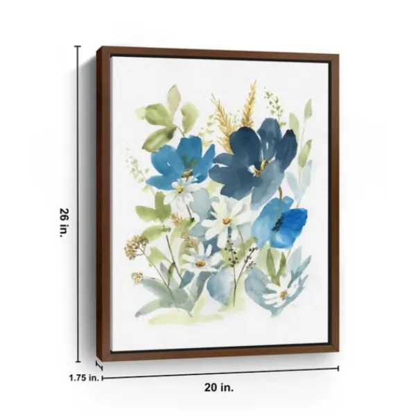 Framed Art-Kirkland's Home Wild Botanical Medley Framed Art Print White/Blue/Green