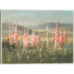 Canvas Art-Kirkland's Home Wild Foxglove Framed Canvas Art Print Pink/Green