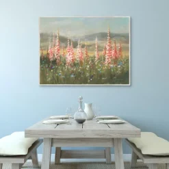 Canvas Art-Kirkland's Home Wild Foxglove Framed Canvas Art Print Pink/Green