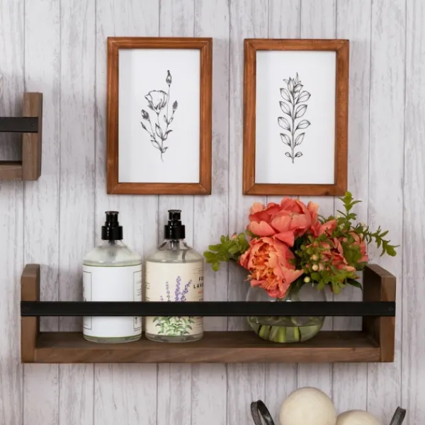 Framed Art-Kirkland's Home Wildflower Stems Framed Art Prints, Set Of 2 White/Black