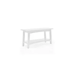 Benches & Ottomans-Kirkland's Home Willis Wooden Lower Shelf Bench White