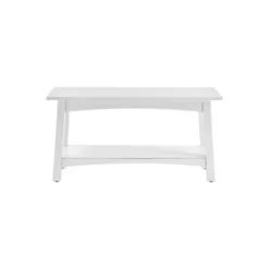 Benches & Ottomans-Kirkland's Home Willis Wooden Lower Shelf Bench White