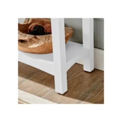 Benches & Ottomans-Kirkland's Home Willis Wooden Lower Shelf Bench White