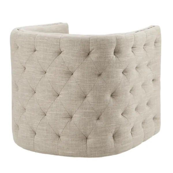 Accent Chairs-Kirkland's Home Wilson Tufted Cream Swivel Accent Chair White
