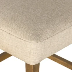 Bar Stools & Counter Height Stools-Kirkland's Home Winchester Tan Upholstered Wood Bar Stool Tan/Brown
