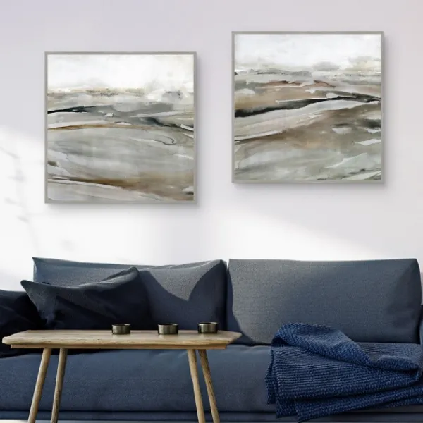 Framed Art-Kirkland's Home Windblown Sands Framed Canvas Art Prints, Set Of 2 Brown/Gray