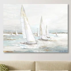 Canvas Art-Kirkland's Home Windswept Sails I Canvas Art Print White/Blue