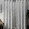 Curtains & Drapes-Kirkland's Home Winter Belmont Blackout Curtain Panel Set, 84 In. White