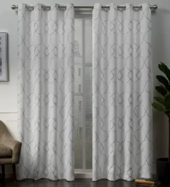 Curtains & Drapes-Kirkland's Home Winter Belmont Blackout Curtain Panel Set, 84 In. White