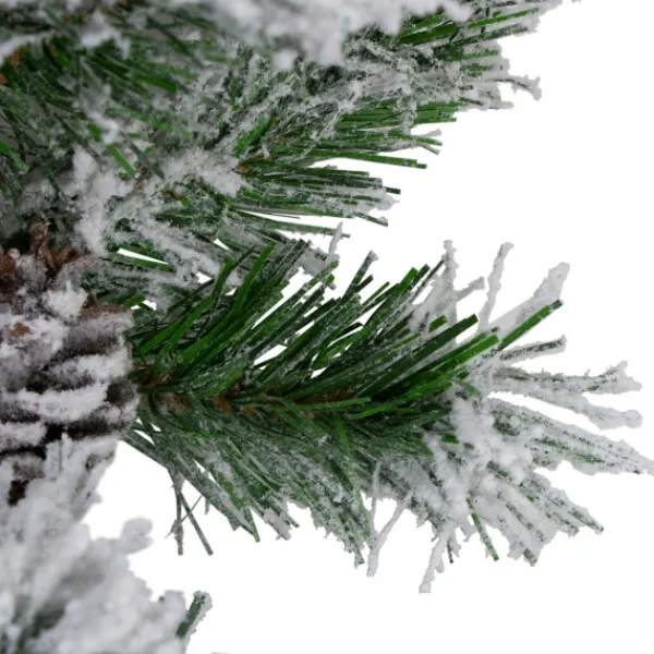 Arrangements & Greenery-Kirkland's Home Wintergreen Flocked Pinecone Garland, 108 In. Green/White