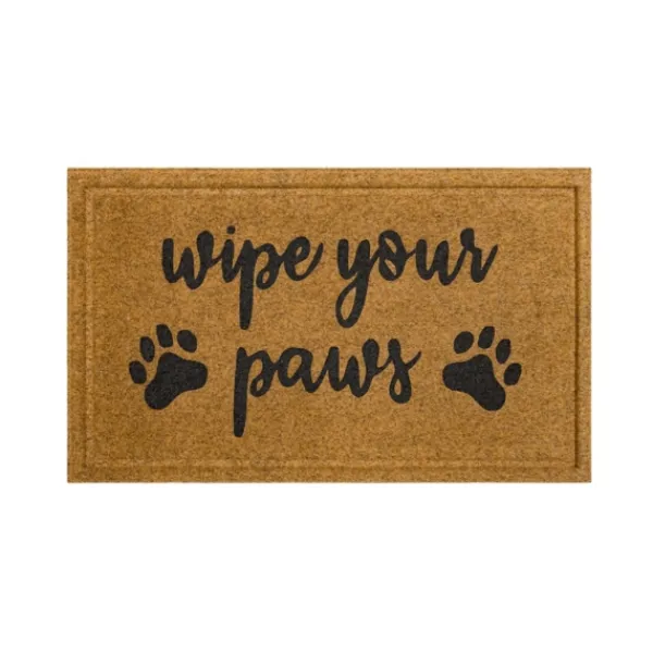 Doormats-Kirkland's Home Wipe Your Paws Welcome Mat Brown/Black