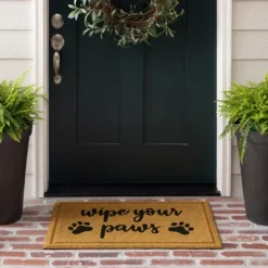 Doormats-Kirkland's Home Wipe Your Paws Welcome Mat Brown/Black