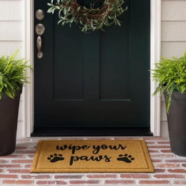 Doormats-Kirkland's Home Wipe Your Paws Welcome Mat Brown/Black