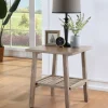 Accent & End Tables-Kirkland's Home Wire Brushed Natural Accent Table Tan
