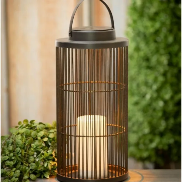 Lanterns-Kirkland's Home Wire Lantern With Solar Powered Led Candle Black