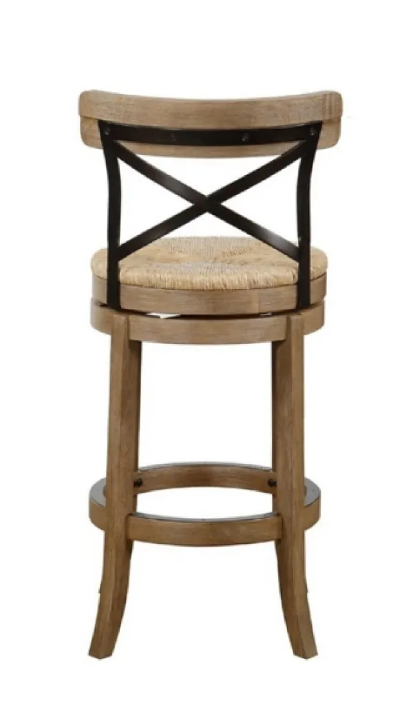 Bar Stools & Counter Height Stools-Kirkland's Home Wirebrushed Wheat Woven Swivel Bar Stool Brown/Tan