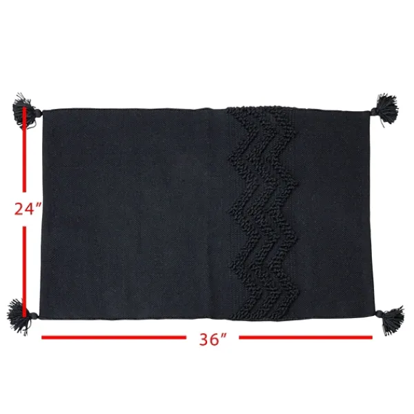 Outdoor Rugs-Kirkland's Home With Embellished Chevron Outdoor Area Rug Black