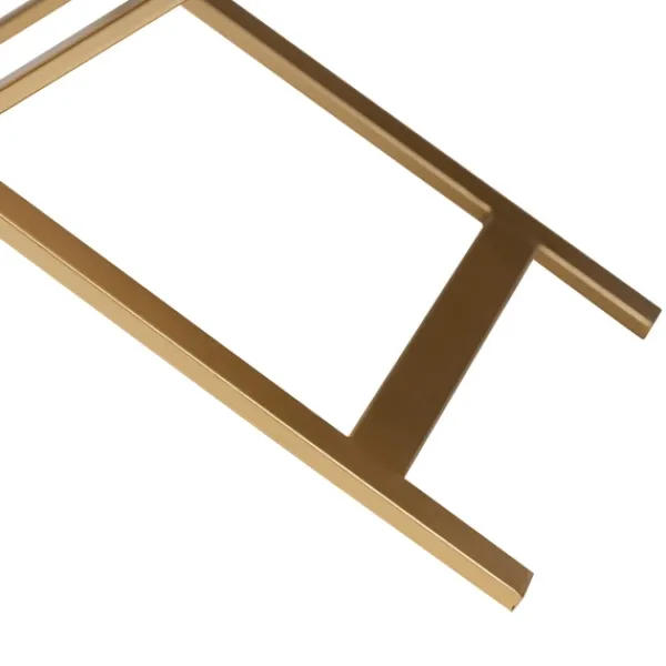 Nightstands-Kirkland's Home Wood & Gold X-Base Nightstand White