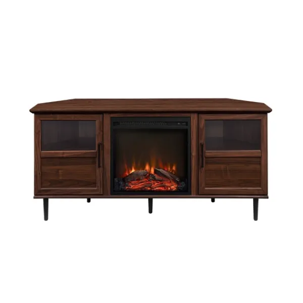 Tv Stands & Media Consoles-Kirkland's Home Wood Alcove Doors Led Fireplace Media Cabinet Brown