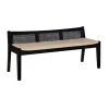 Benches & Ottomans-Kirkland's Home Wood And Cane Upholstered Bench Black