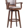 Bar Stools & Counter Height Stools-Kirkland's Home Wood And Faux Leather Swivel Bar Stool Brown