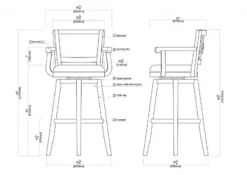 Bar Stools & Counter Height Stools-Kirkland's Home Wood And Faux Leather Swivel Bar Stool Brown
