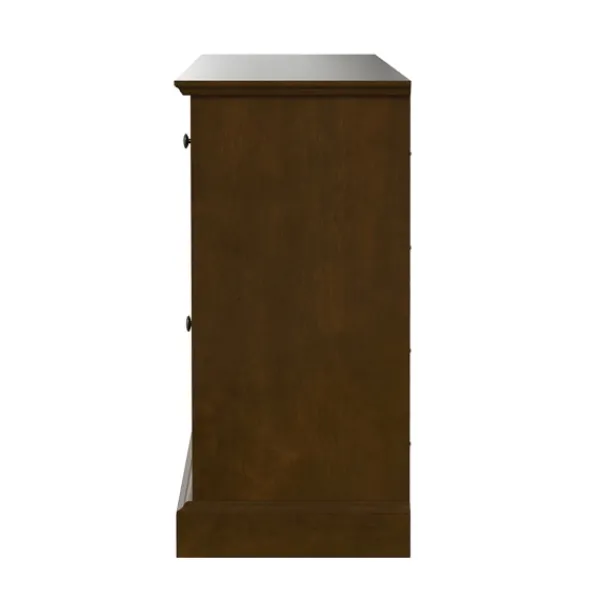 Tv Stands & Media Consoles-Kirkland's Home Wood And Glass 4-Door Media Cabinet Brown