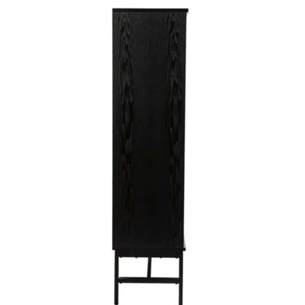 Cabinets & Sideboards-Kirkland's Home Wood And Glass 8-Shelf Cabinet Black
