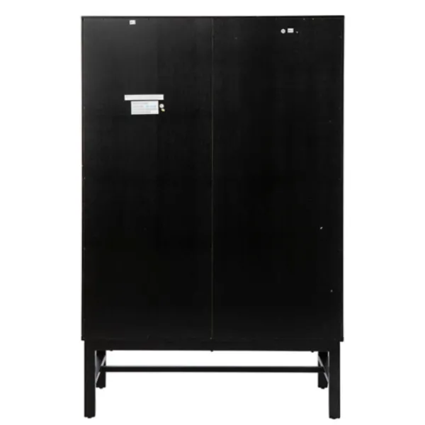 Cabinets & Sideboards-Kirkland's Home Wood And Glass 8-Shelf Cabinet Black