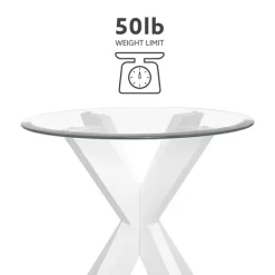 Accent & End Tables-Kirkland's Home Wood And Glass Top X-Base Accent Table White