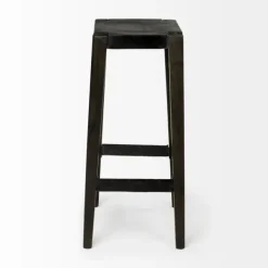 Bar Stools & Counter Height Stools-Kirkland's Home Wood And Metal Bar Stool Black
