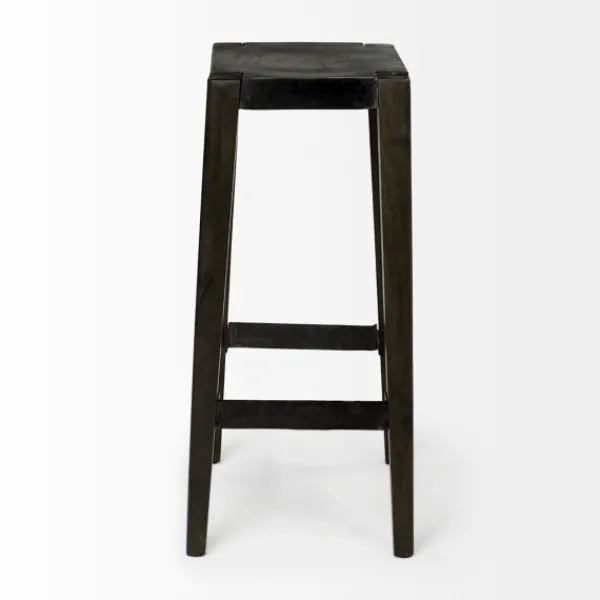 Bar Stools & Counter Height Stools-Kirkland's Home Wood And Metal Bar Stool Black
