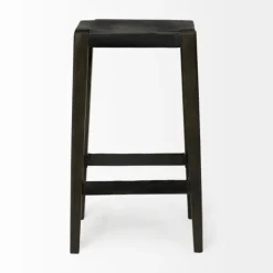 Bar Stools & Counter Height Stools-Kirkland's Home Wood And Metal Bar Stool Black