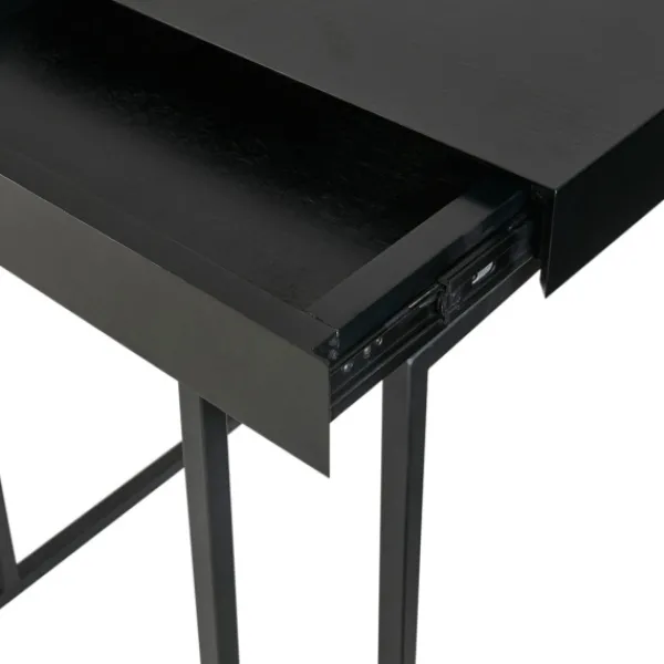 Accent & End Tables-Kirkland's Home Wood And Metal C-Frame Accent Table Black