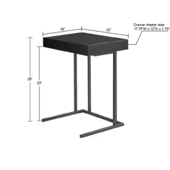 Accent & End Tables-Kirkland's Home Wood And Metal C-Frame Accent Table Black